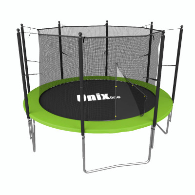 Батут UnixFit Simple Green 6FT внутренняя сетка 183см лестница
